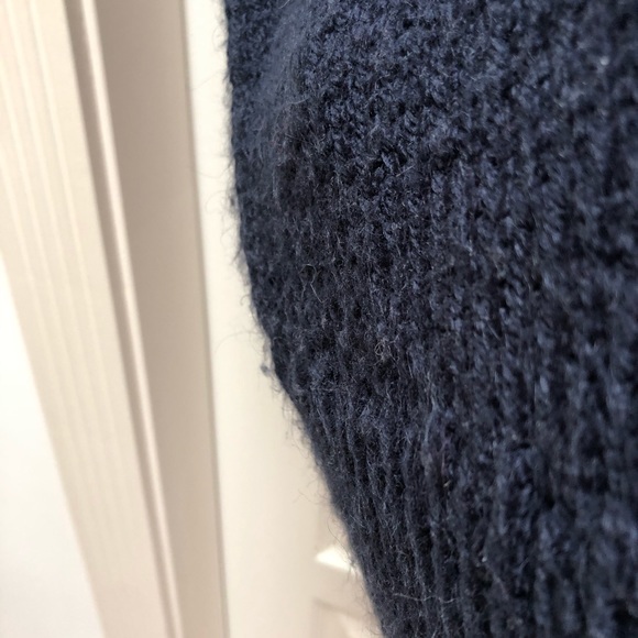 Zara V-Neck Oversized Navy Sweater - Picture 6 of 6